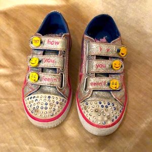 Twinkle Toes by Sketchers blinged out, light up mood sneakers for girls.